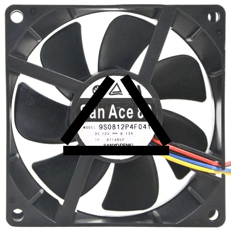 Sanyo 9S0812P4F041 DC 12V 0.13A 3 / 4 Wires Axial Cooling Fan