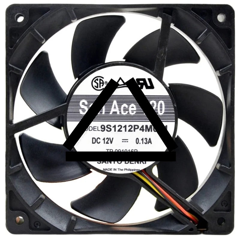 Sanyo 9S1212P4M011 DC 12V 0.13A 3 / 4 Wires Axial Cooling Fan