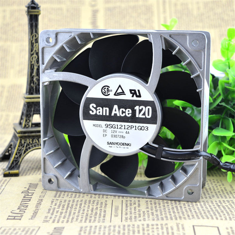 Sanyo 9SG1212P1G03 DC12V 4A 4-wire cooling fan