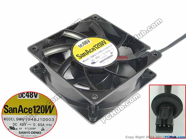 SANYO 9WV1248J1D003 DC 48V 0.65A, 120x120x38mm Server Square fan