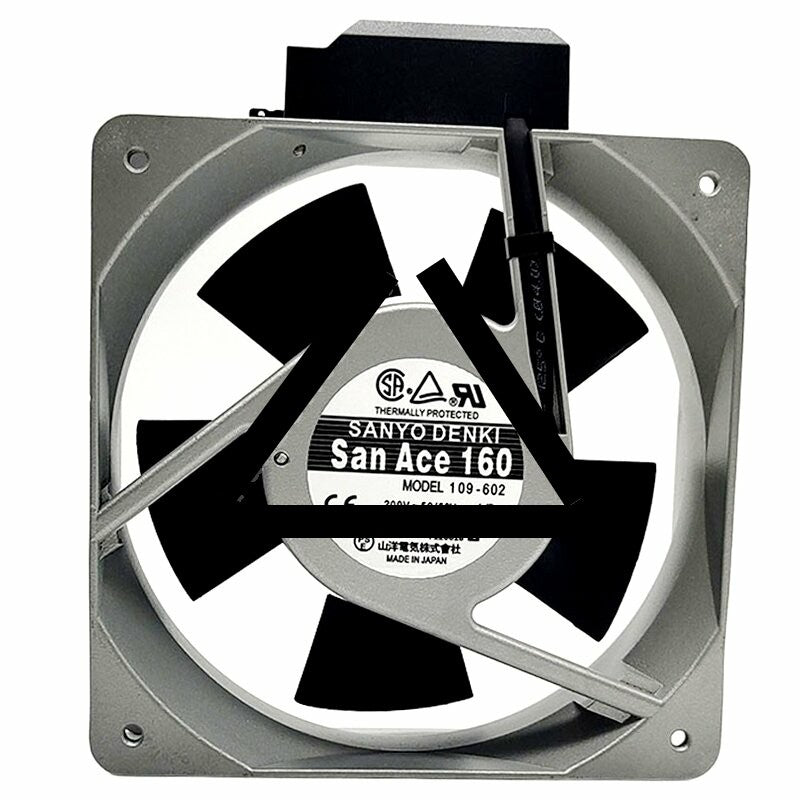 Sanyo Denki 109-602 AC 200V 0.23/0.18A 37.5/33W Thermally Protected Axial Cooling Fan