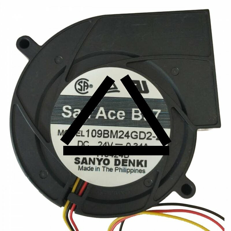 Sanyo Denki 109BM24GD2-2 DC 24V 0.34A 3 Wires Blower Cooling Fan