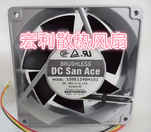 Sanyo Denki 109E1248H101 Server Square Fan DC 48V 0.15A 120x120x38mm 3-wire
