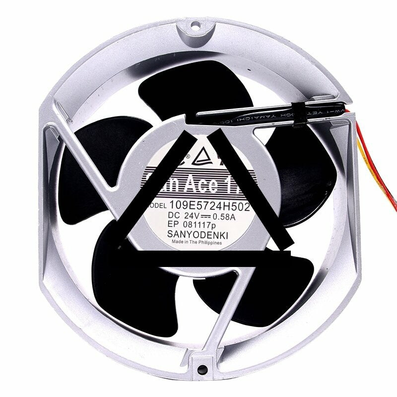 Sanyo Denki 109E5724H502 DC 24V 0.58A 2 Wires Axial Cooling Fan
