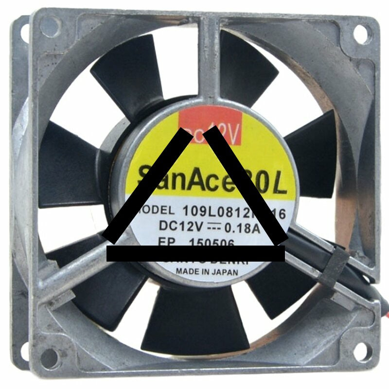 Sanyo Denki 109L0812H416 DC 12V 0.18A 2 Wires 8025 Axial Cooling Fan