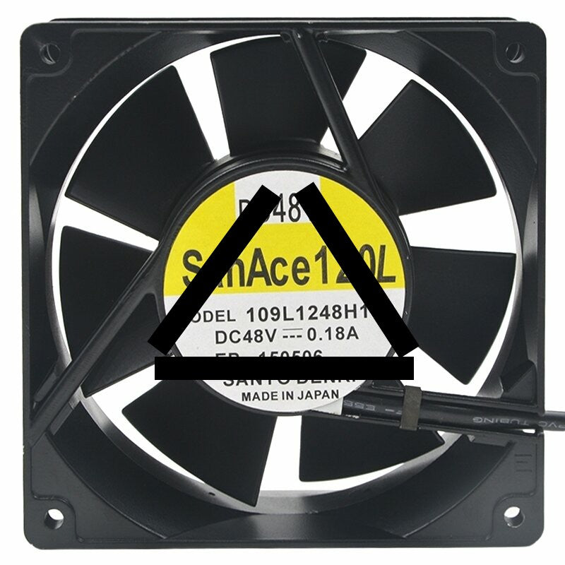 Sanyo Denki 109L1248H182 DC 48V 0.18A 2 Wires Axial Cooling Fan