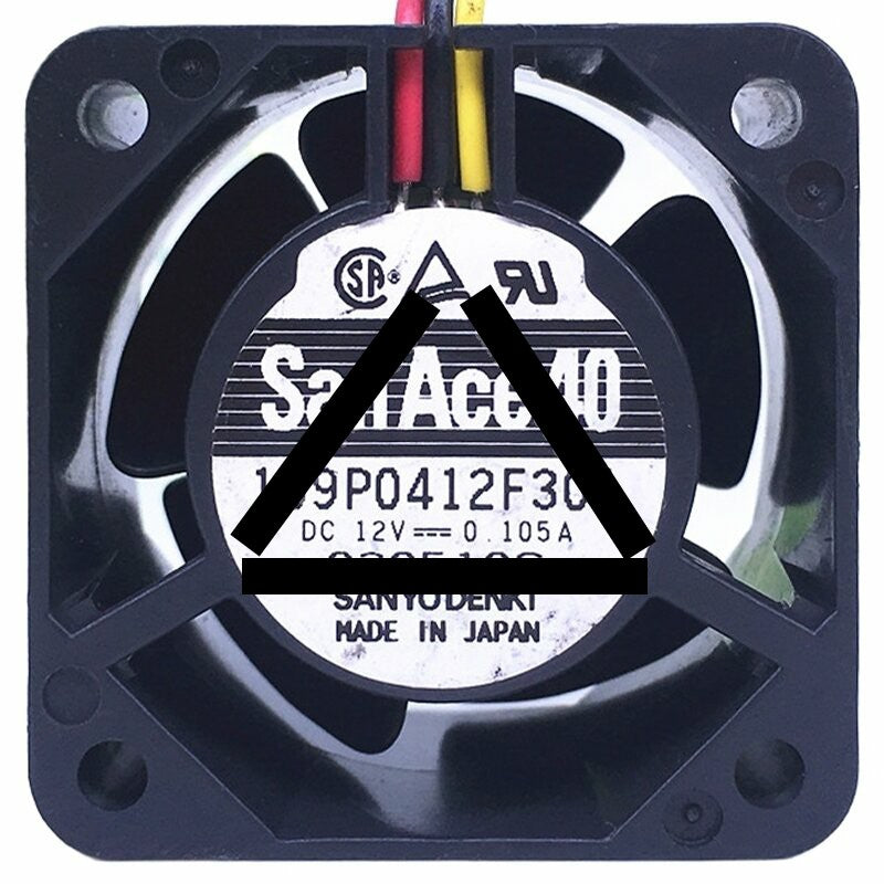 Sanyo Denki 109P0412F301 DC 12V 0.105A 3 Wires Axial Cooling Fan
