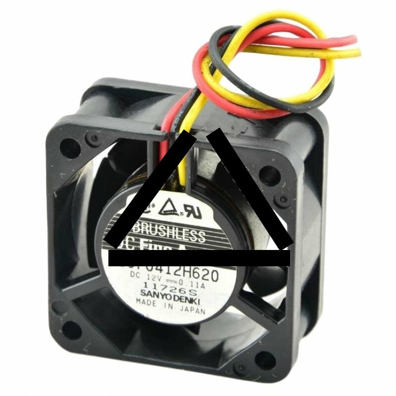 Sanyo Denki 109P0412H620 DC 12V 0.09A 3 Wires Axial Cooling Fan