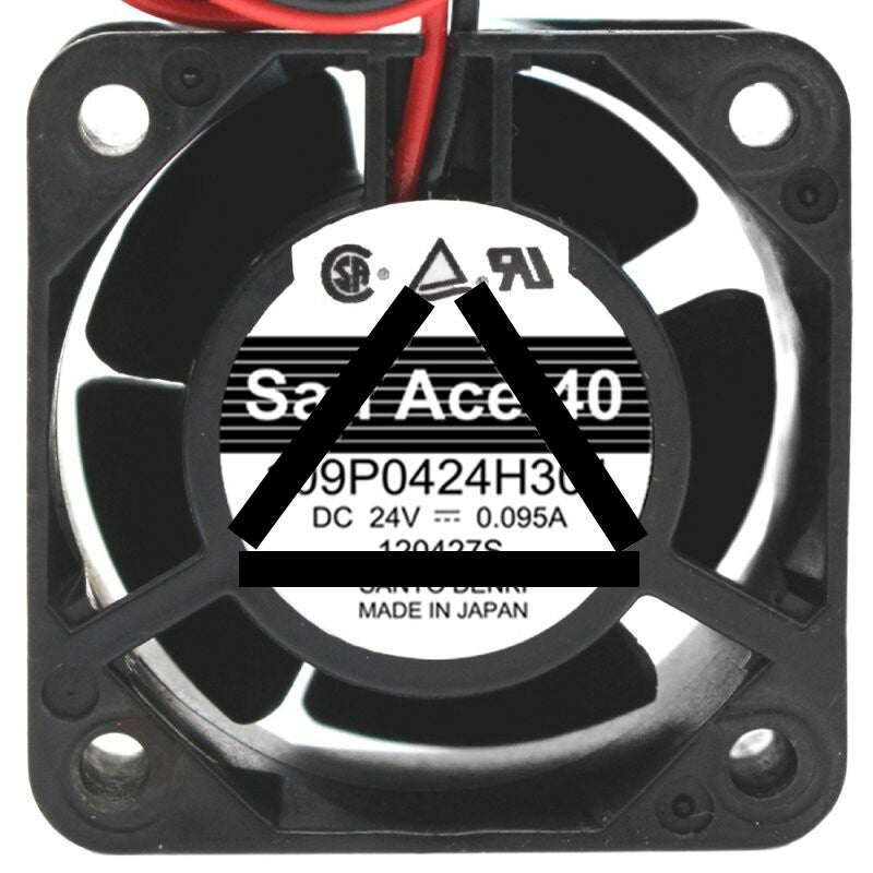 Sanyo Denki 109P0424H301 DC 24V 0.095A 2 Wires / 3 Wires Axial Cooling Fan