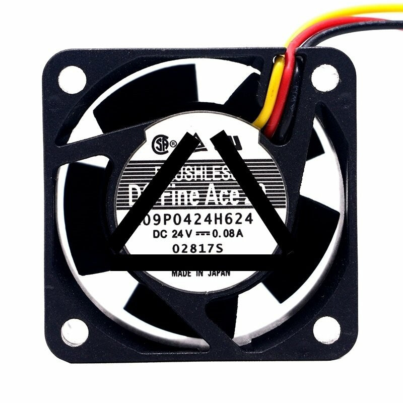 Sanyo Denki 109P0424H624 DC 24V 0.08A 2 Wires / 3 Wires Axial Cooling Fan