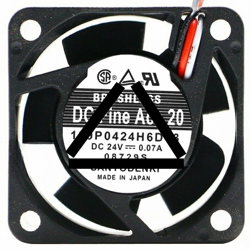 Sanyo Denki 109P0424H6D03 24V 0.07A 3 Wires 4020 DC Brushless Axial Fan