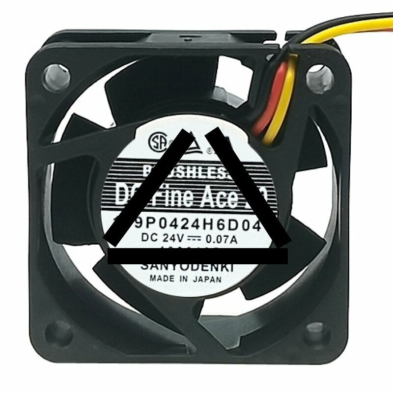 Sanyo Denki 109P0424H6D04 DC 24V 0.07A 3 Wires Axial Cooling Fan