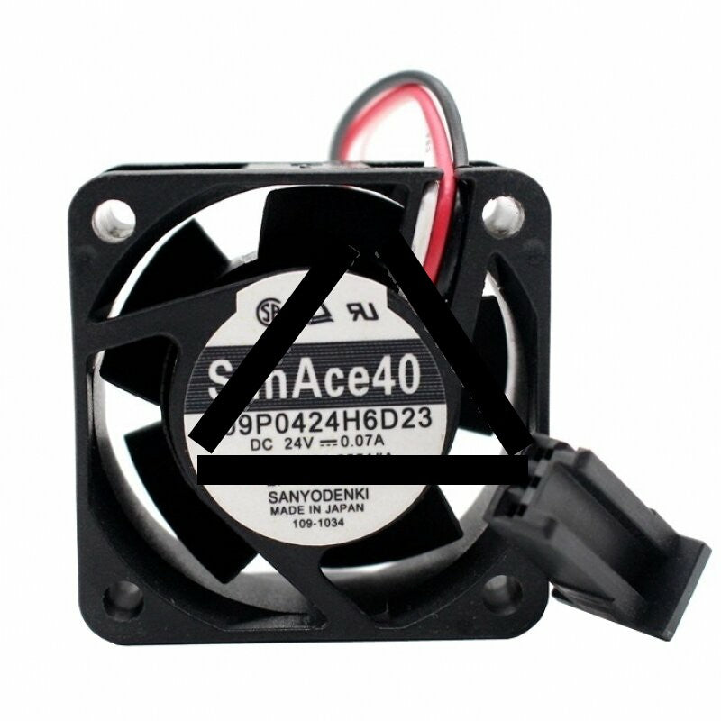 Sanyo Denki 109P0424H6D23 A90L-0001-0551#A DC 24V 0.07A 3 Wires Axial Cooling Fan