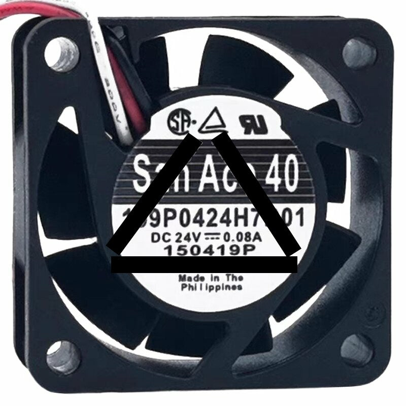 Sanyo Denki 109P0424H7D01 DC 24V 0.08A 2 Wires / 3 Wires Axial Cooling Fan