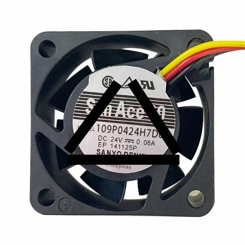 Sanyo Denki 109P0424H7D08 DC 24V 0.08A 3 Wires Axial Cooling Fan
