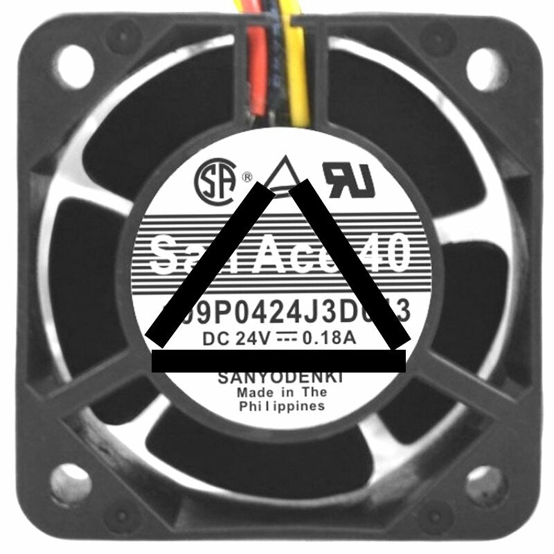 Sanyo Denki 109P0424J3D013 DC 24V 0.18A 2 Wires / 3 Wires Axial Cooling Fan