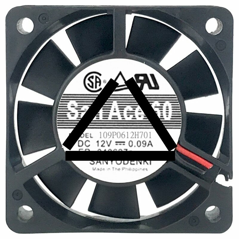 Sanyo Denki 109P0612H701 DC 12V 0.09A 2 / 3 Wires 6015 Axial Fan