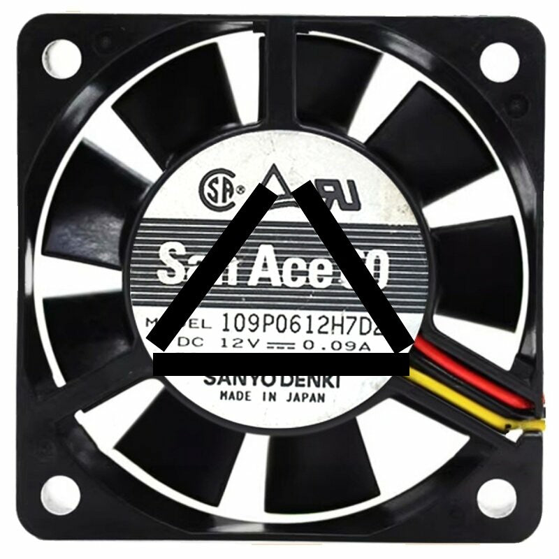 Sanyo Denki 109P0612H7D24 DC 12V 0.09A 6015 Axial Cooling Fan