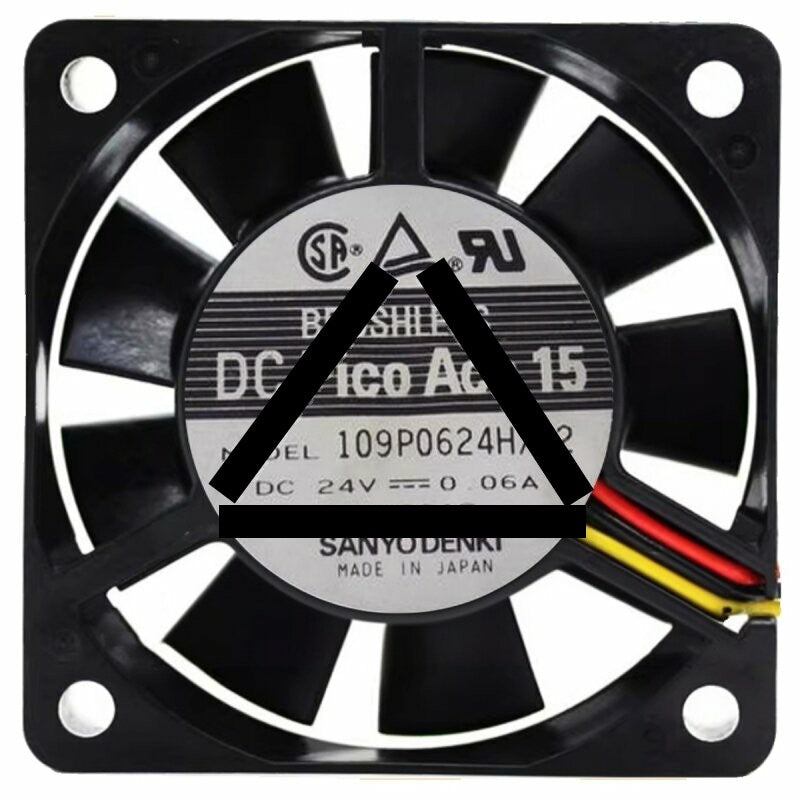 Sanyo Denki 109P0624H702 DC 24V 0.06A 6015 Brushless Axial Cooling Fan