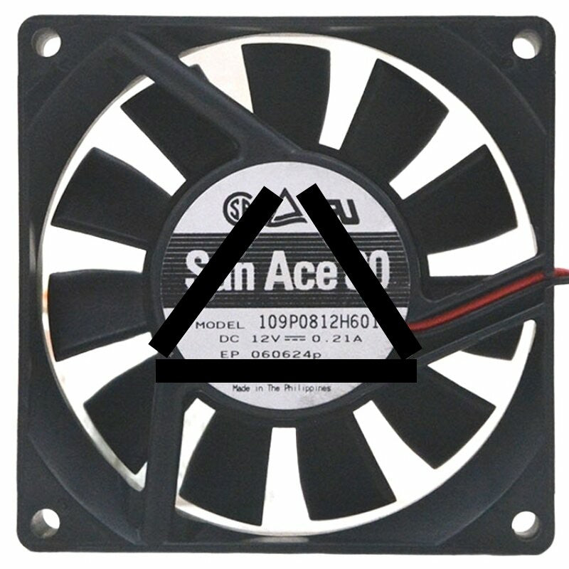 Sanyo Denki 109P0812H601 DC 12V 0.21A 8020 2 Wires Axial Cooling Fan