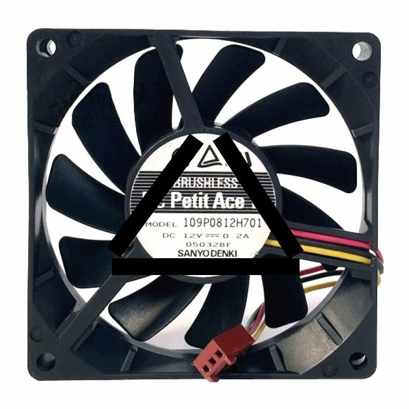Sanyo Denki 109P0812H701 DC 12V 0.2A 3 Wires Axial Cooling Fan