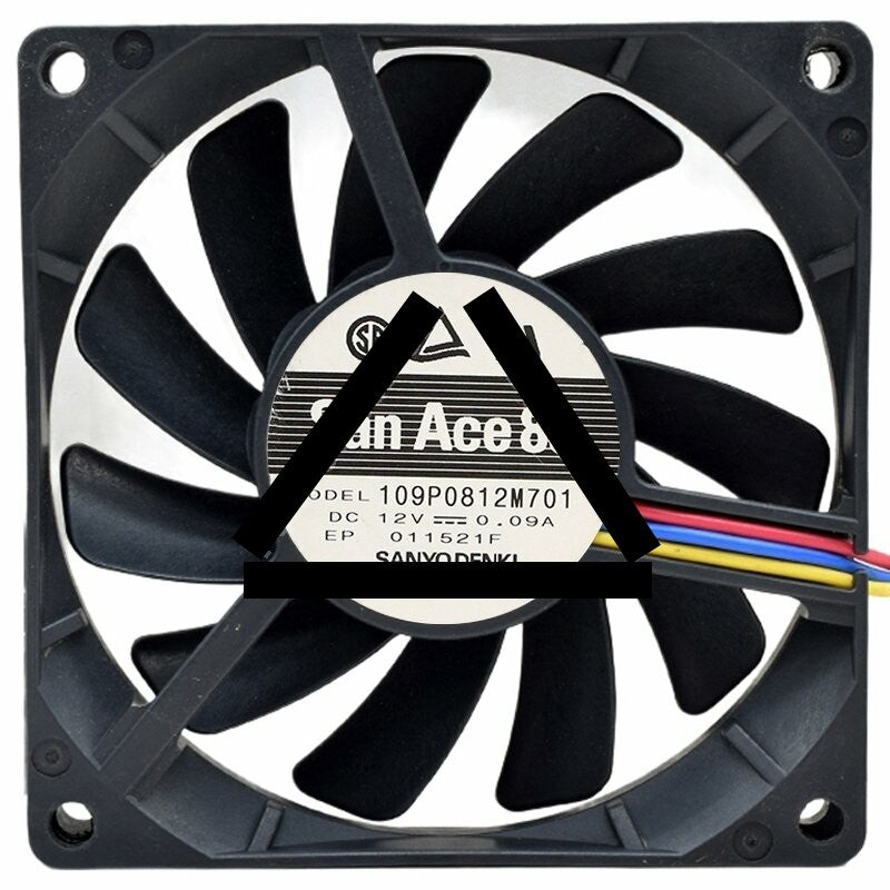 Sanyo Denki 109P0812M701 DC 12V 0.09A 2 / 3 / 4 Wires 8015 Axial Fan