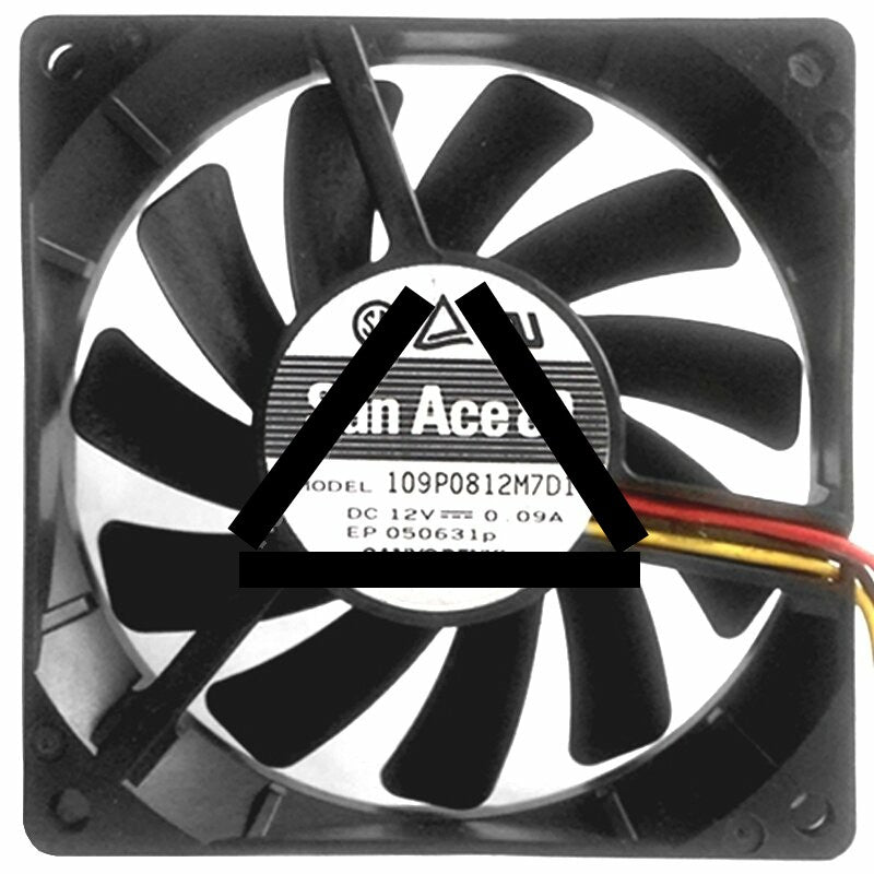 Sanyo Denki 109P0812M7D11 DC 12V 0.09A 2 Wires / 3 Wires Axial Cooling Fan
