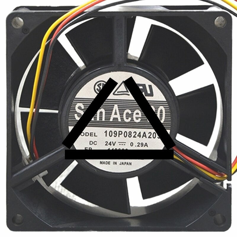 Sanyo Denki 109P0824A209 DC 24V 0.29A 3 Wires Axial Cooling Fan