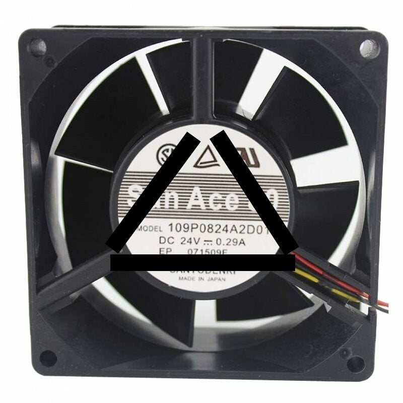 Sanyo Denki 109P0824A2D01 DC 24V 0.29A 2 Wires / 3 Wires Axial Cooling Fan