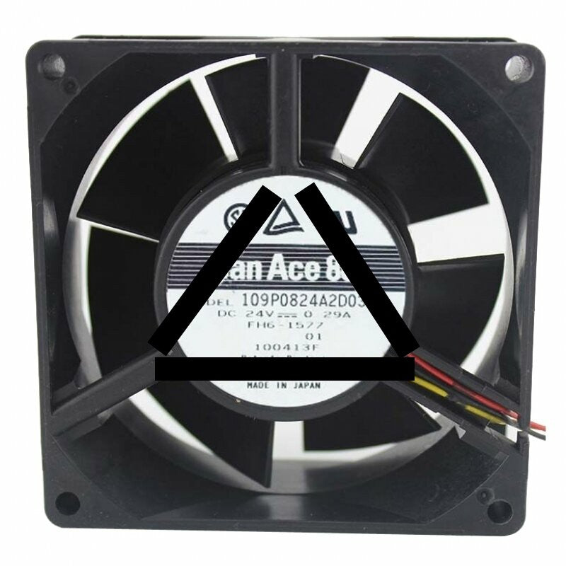Sanyo Denki 109P0824A2D03 DC 24V 0.29A 3 Wires Axial Cooling Fan