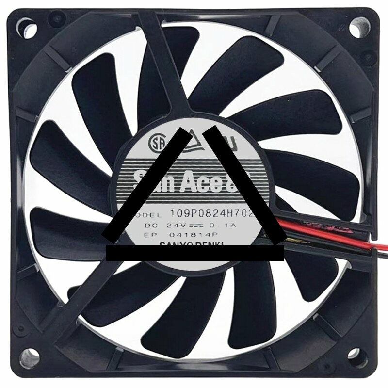 Sanyo Denki 109P0824H702 DC 24V 0.1A 2 Wires 8015 Axial Cooling Fan