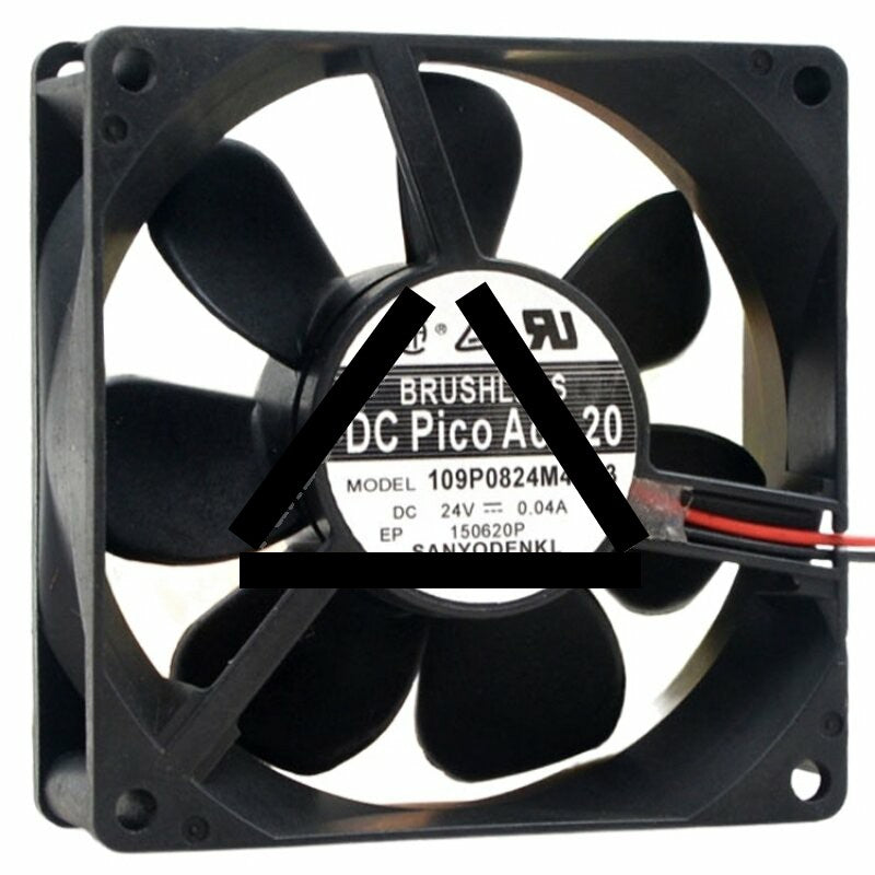 Sanyo Denki 109P0824M4D03 DC 24V 0.04A 2 Wires Axial Cooling Fan