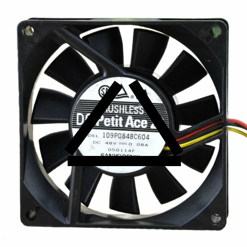 Sanyo Denki 109P0848C604 DC 48V 0.08A 2 Wires / 3 Wires Axial Cooling Fan