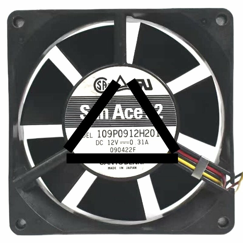 Sanyo Denki 109P0912H201 DC 12V 0.31A 3 Wires Axial Cooling Fan
