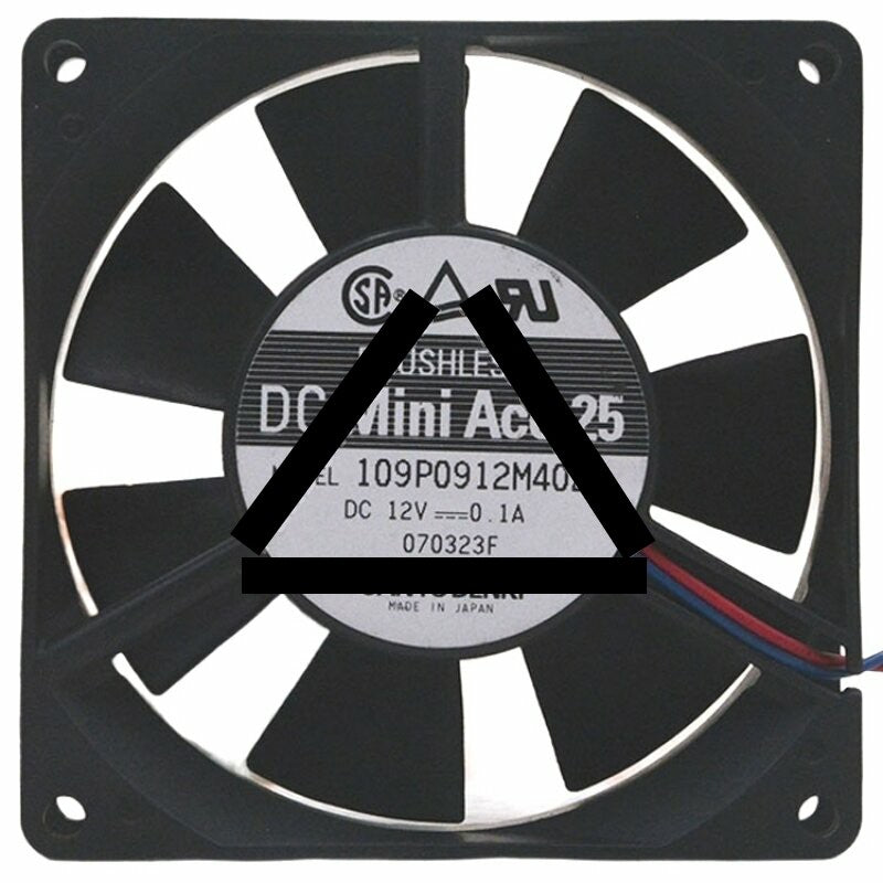 Sanyo Denki 109P0912M4021 DC 12V 0.1A 2 Wires Brushless Axial Cooling Fan