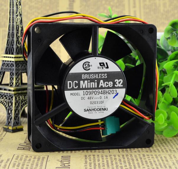 Sanyo denki 109P0948H203 DC48V 0.1A DC Mini ACE 32 BRUSHLESS fan