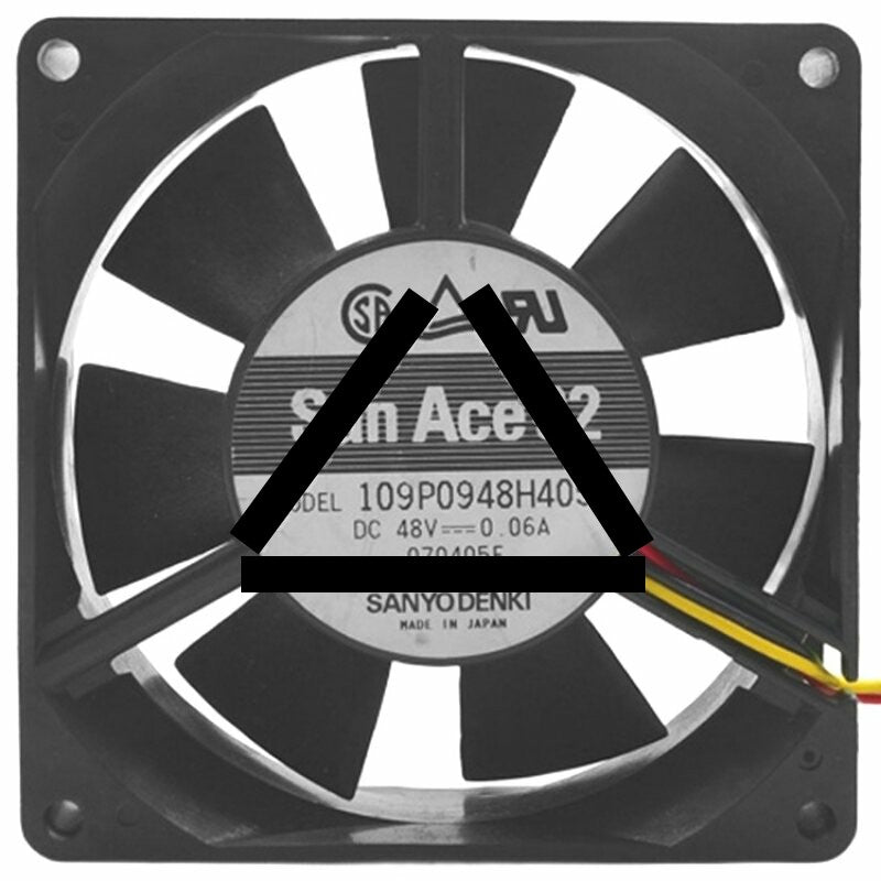Sanyo Denki 109P0948H405 DC 48V 0.06A 2 Wires / 3 Wires Axial Cooling Fan
