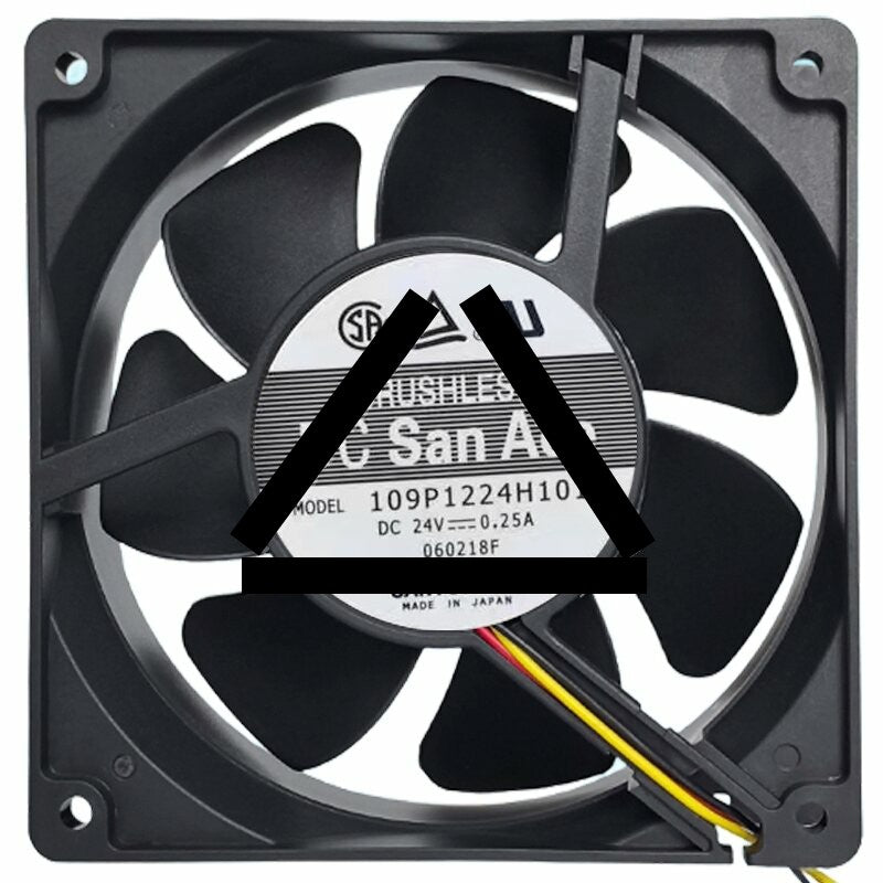 Sanyo Denki 109P1224H1011 DC 24V 0.25A 3 Wires Axial Cooling Fan