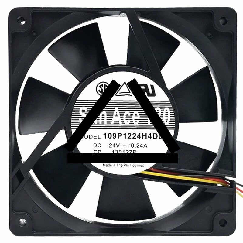 Sanyo Denki 109P1224H4D07 DC 24V 0.24A 3 Wires Axial Cooling Fan