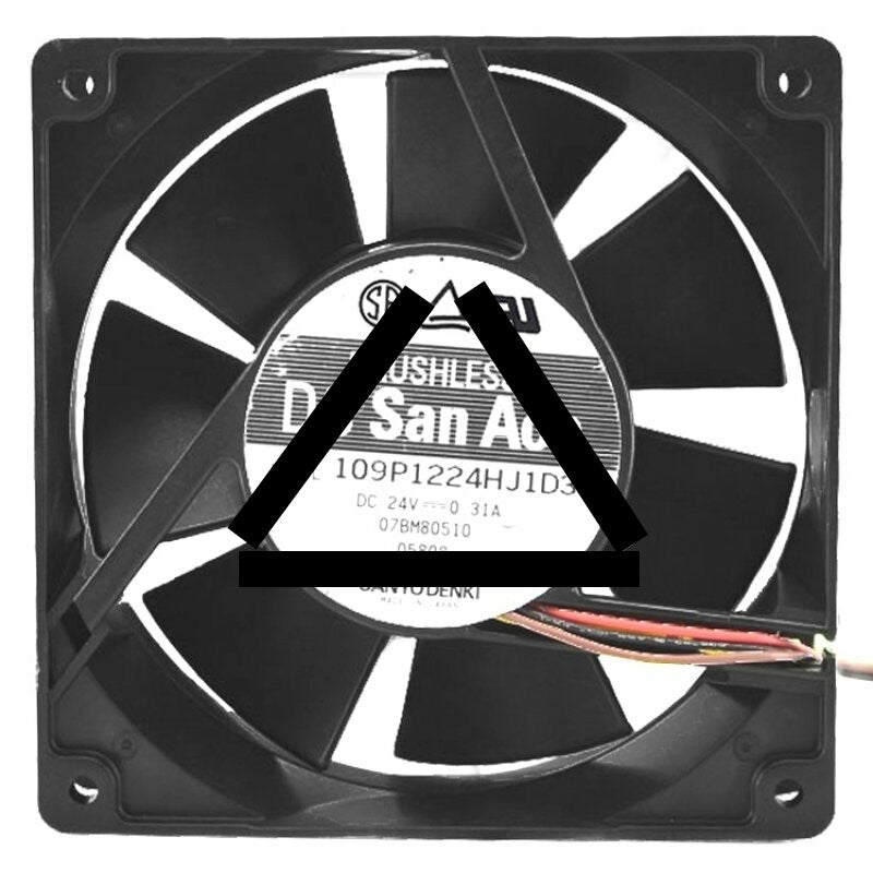 Sanyo Denki 109P1224HJ1D31 DC 24V 0.31A 2 Wires / 3 Wires / 4 Wires Axial Cooling Fan