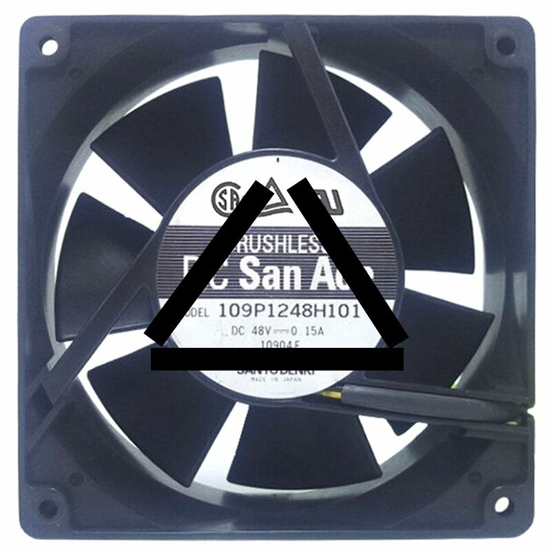 Sanyo Denki 109P1248H101 DC 48V 0.15A 3 Wires Axial Cooling Fan