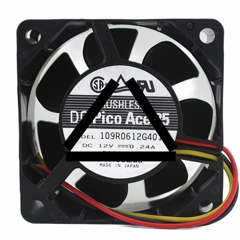 Sanyo Denki 109R0612G401 DC 12V 0.24A 6025 Axial Cooling Fan
