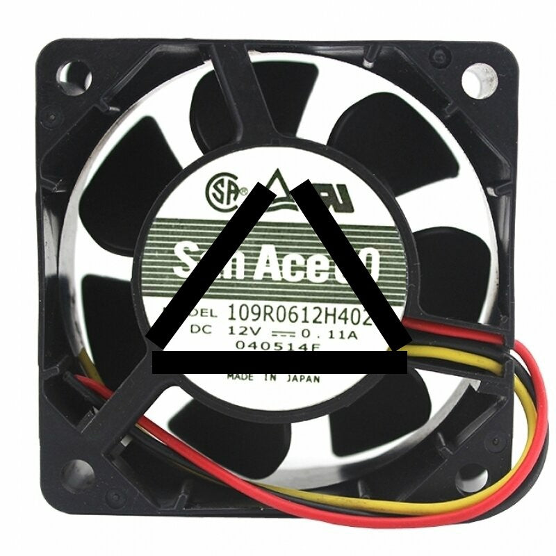 Sanyo Denki 109R0612H402 DC 12V 0.11A 2 Wires / 3 Wires Axial Cooling Fan
