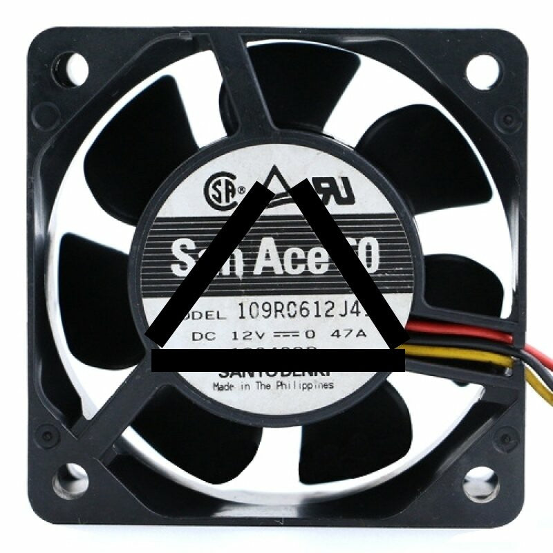 Sanyo Denki 109R0612J411 DC 12V 0.47A 2 Wires / 3 Wires Axial Cooling Fan
