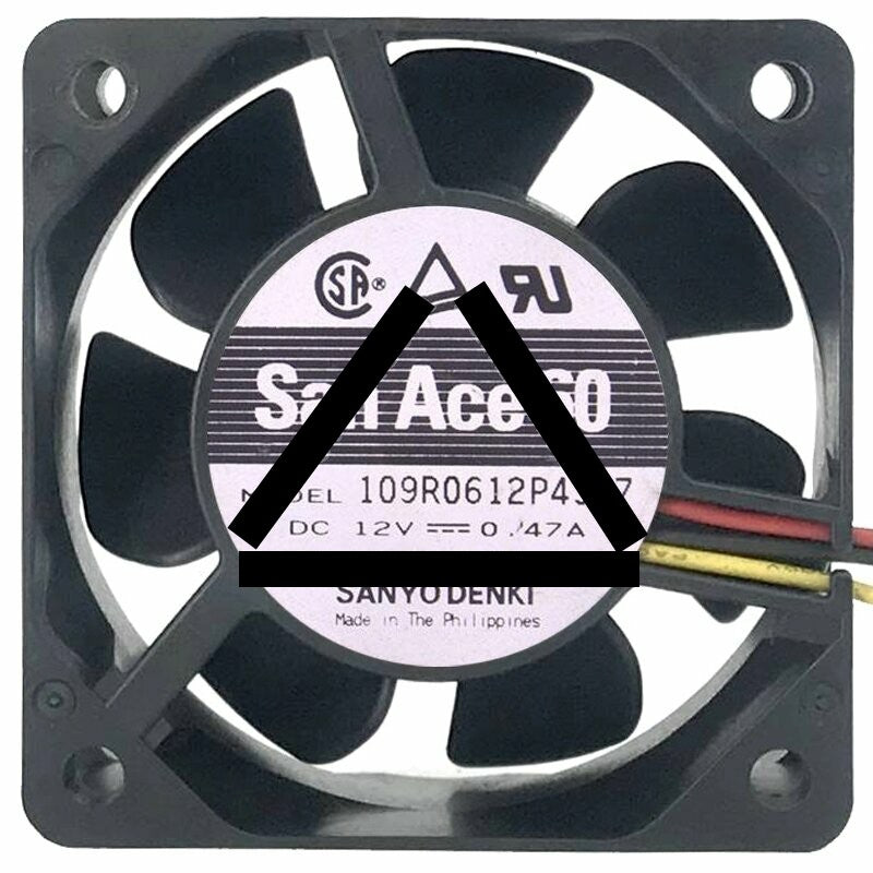 Sanyo Denki 109R0612P4J07 DC 12V 0.47A 6025 Axial Cooling Fan