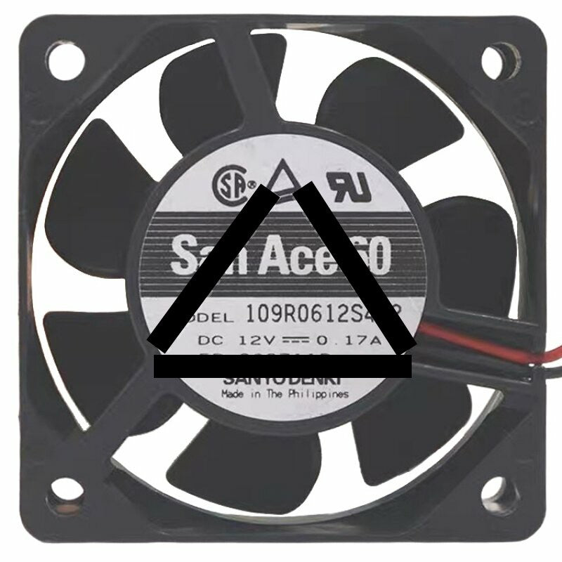 Sanyo Denki 109R0612S402 DC 12V 0.17A 2 Wires Axial Cooling Fan