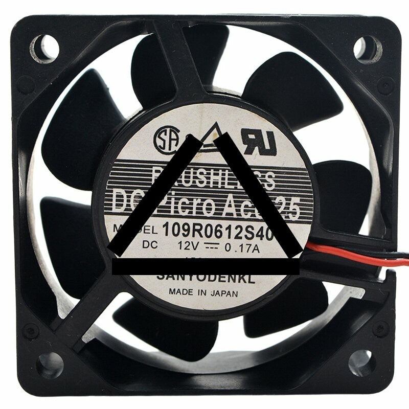 Sanyo Denki 109R0612S409 DC 12V 0.17A 6025 Axial Brushless Cooling Fan
