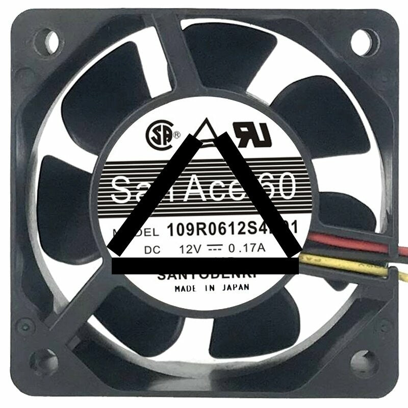 Sanyo Denki 109R0612S4D01 DC 12V 0.17A 2 / 3 Wires Axial Cooling Fan