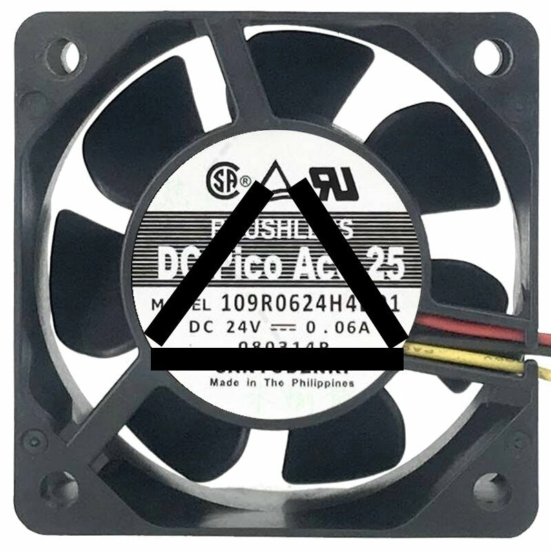 Sanyo Denki 109R0624H4D01 24V 0.06A 3 Wires 6025 DC Brushless Axial Fan