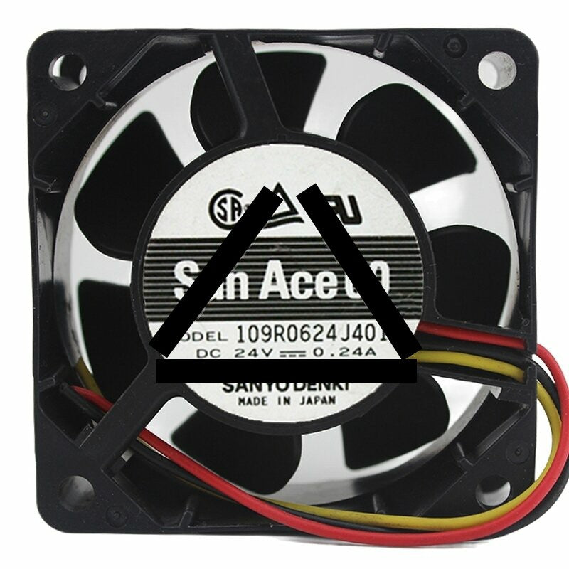 Sanyo Denki 109R0624J401 DC 24V 0.24A 6025 Axial Cooling Fan